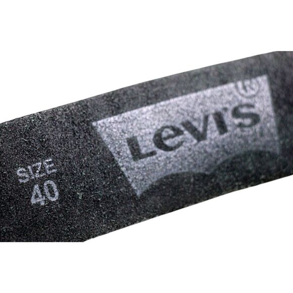 Levi's SADDLE BLACK GENUINE LEATHER 1 1/2"Wd DRESS CASUAL MEN'S BELT Sz 40 (47D - Picture 7 of 13